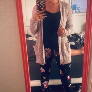 Women's  Mauve Pink Cardigan with Zipper Details